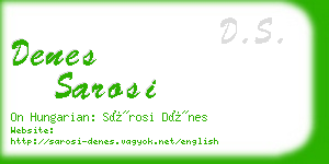 denes sarosi business card